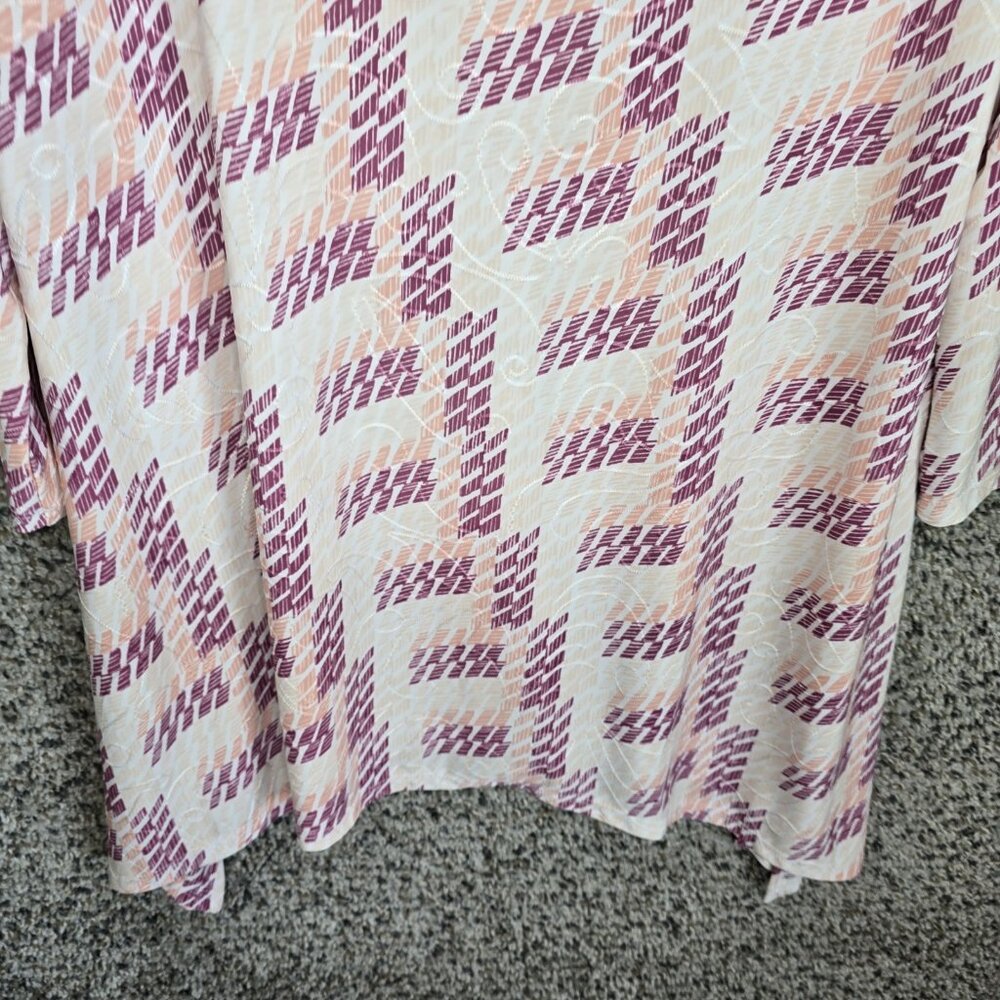 JM‎ Collection Top Womens PL Petite Large Purple Jacquard Textured Blouse Ladies - Picture 5 of 7